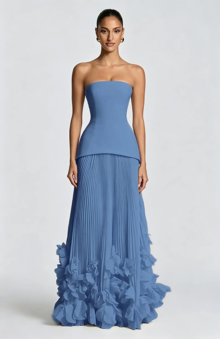 Margot Chiffon Strapless Gown