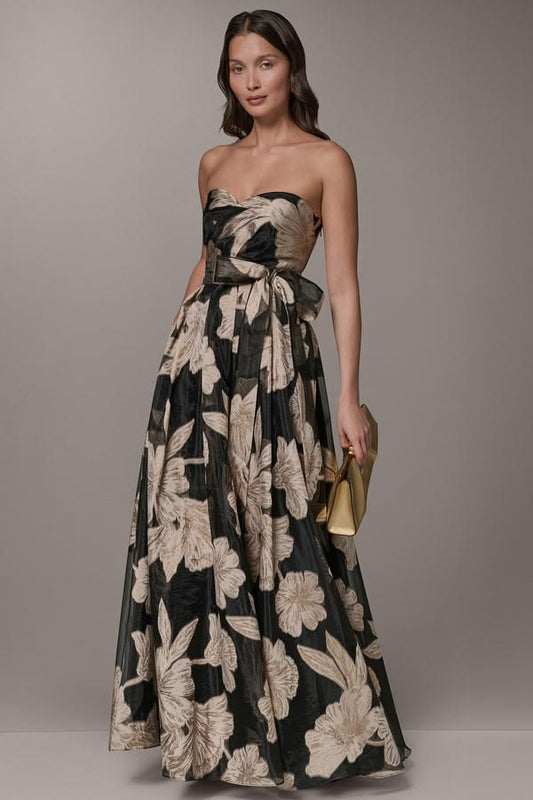 Isabelle Metallic Floral Ball Gown