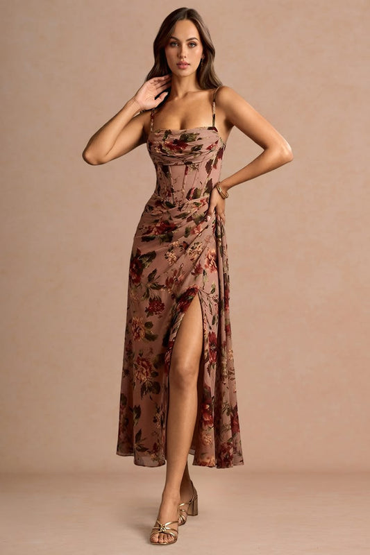Aurra Mauve Midi Dress