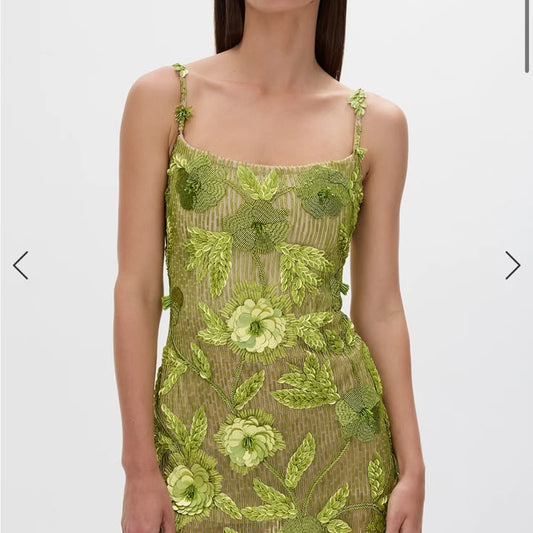 Margot Silk Mini Dress in Emerald
