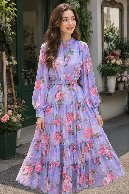 Arabella Floral Chiffon Gown