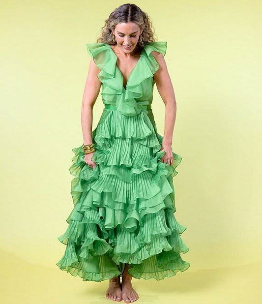 Antonio Melani x Amanda Jones Vaughan Keri Organza V-Neck Cap Sleeve A-Line Dress | Dillard's