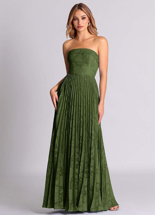 Arabella Floral Burnout A-Line Dress in Olive