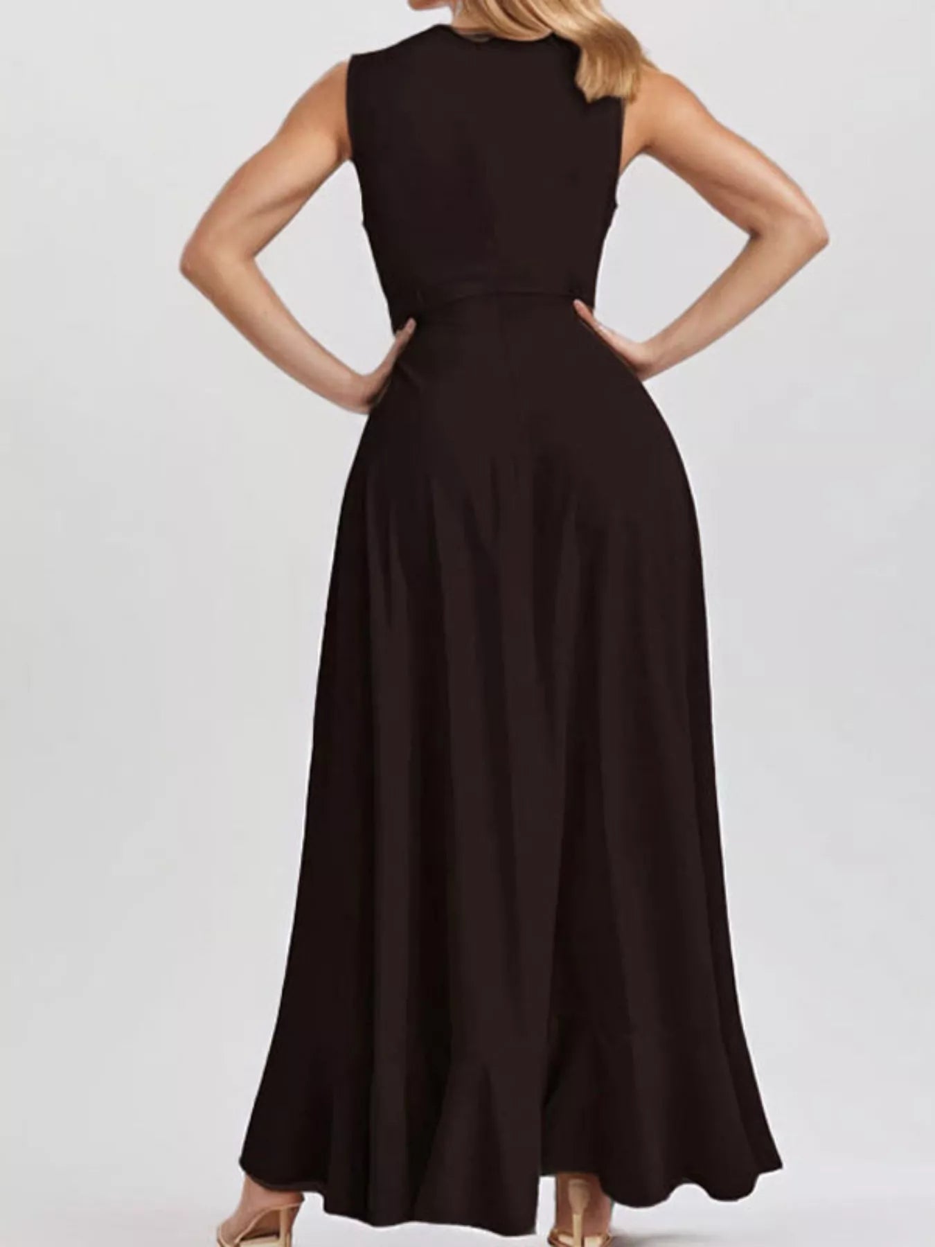 Deep Red Arabella Ruffled High-Low Maxi Dress