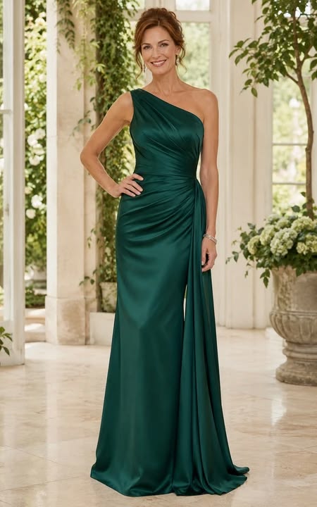 Vivienne Satin One-Shoulder Dress