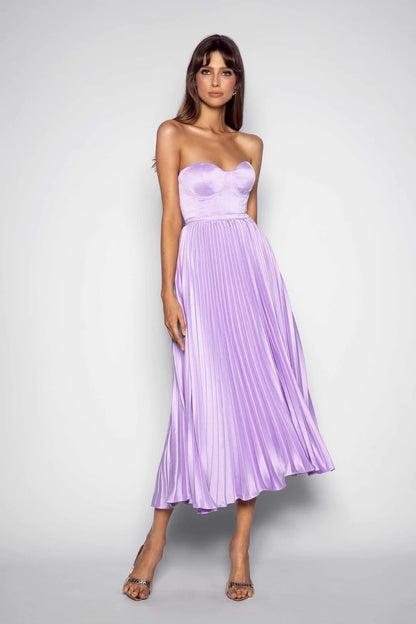 Lavender Valentina Emerald Silk Dress
