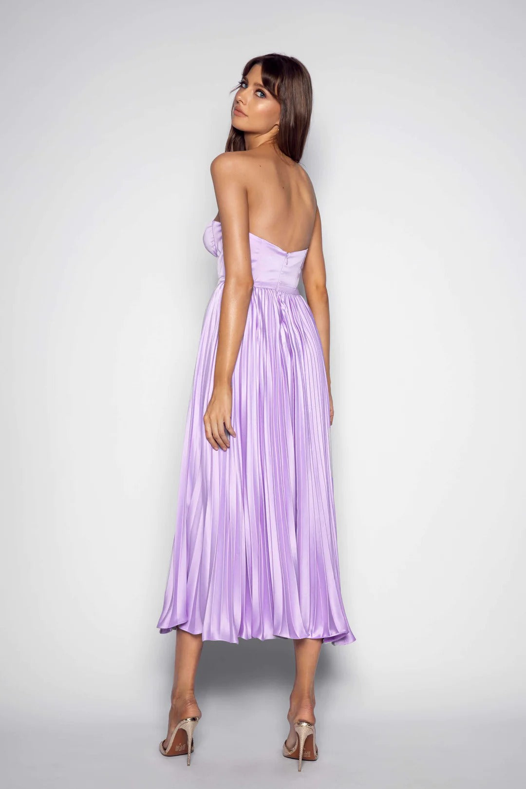 Lavender Valentina Emerald Silk Dress