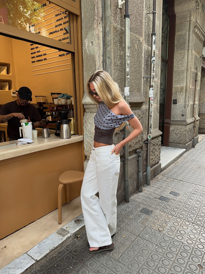 Polka Luxe Asymmetrical Corset Top