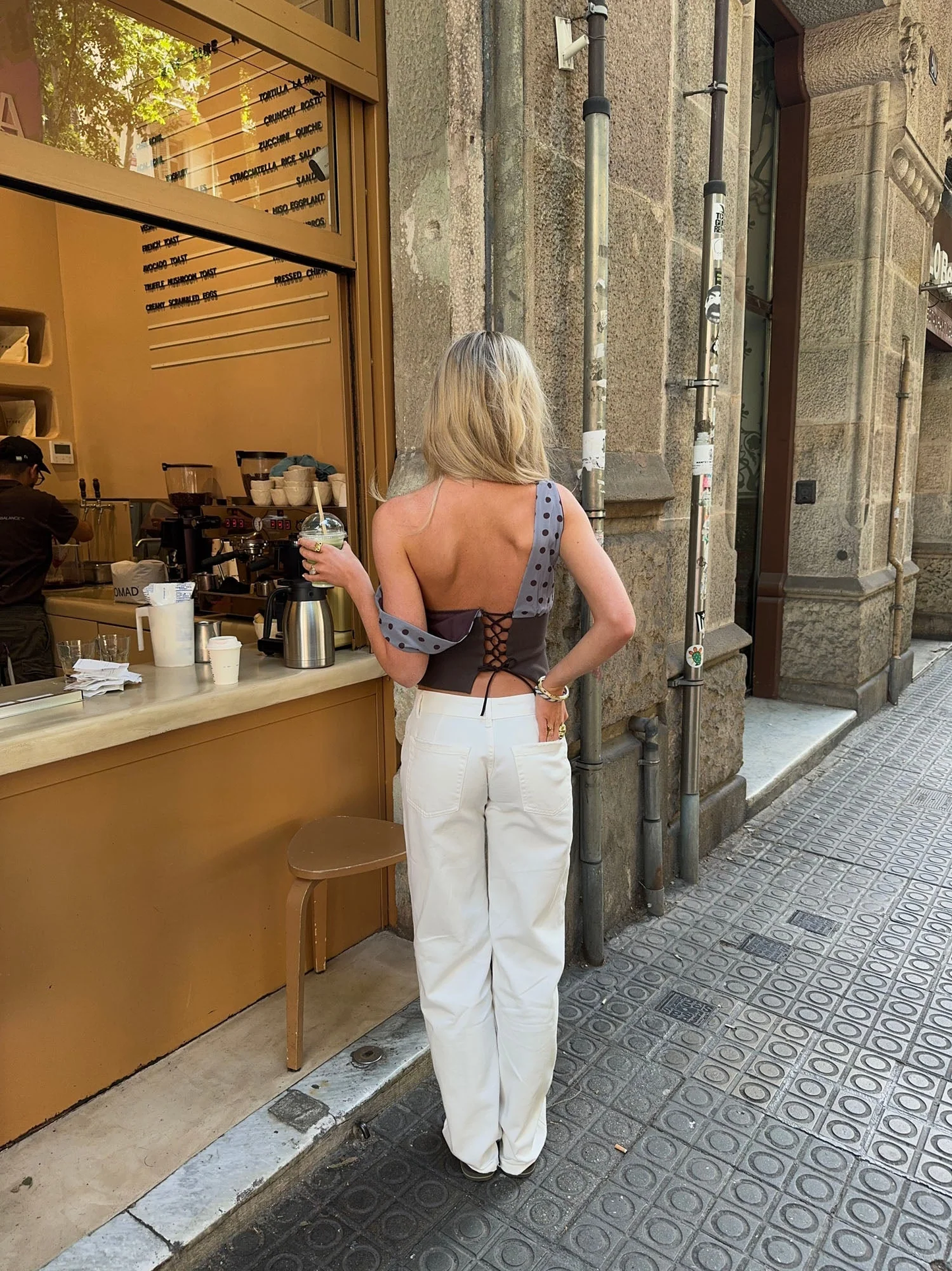 Polka Luxe Asymmetrical Corset Top