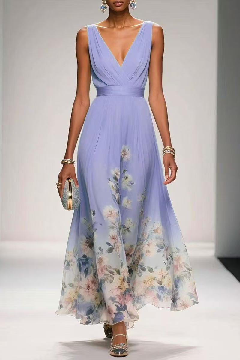 Light Green Arabella A-Line Tea Length Chiffon Dress