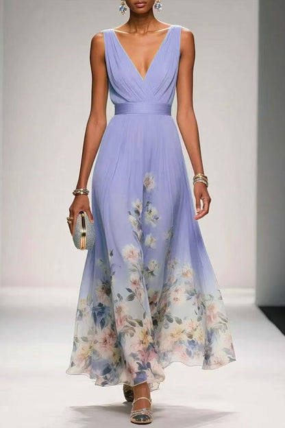 Light Green Arabella A-Line Tea Length Chiffon Dress