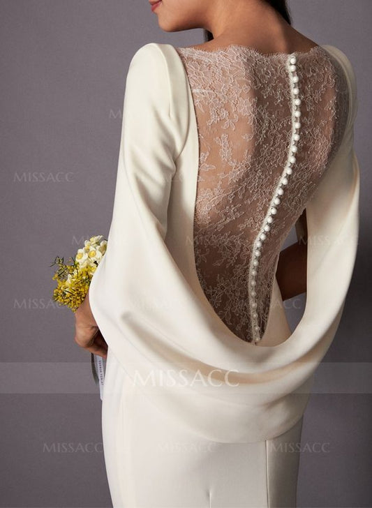Trumpet/Mermaid Elastic Satin Wedding Dresses With Appliques Lace - Missacc