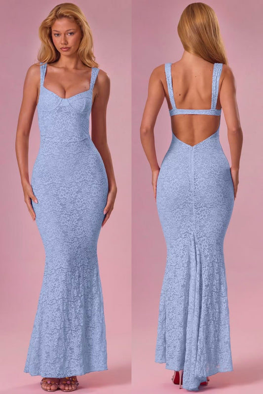 Arabella Lace Sweetheart Gown in Sky Blue