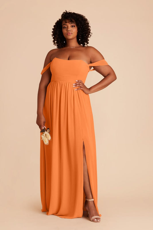 August Chiffon Midi Dress in Apricot