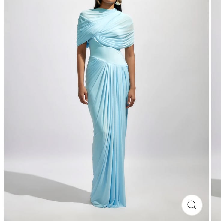 Jasmine Silk Crepe Dress in Cobalt