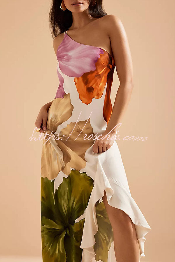 White Valentina Floral Maxi Slip Dress