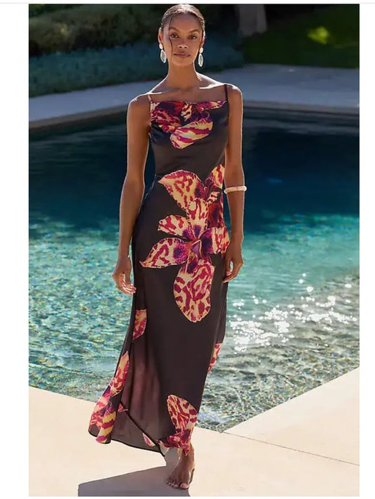 Celandine Orchid Blossom Strappy Dress