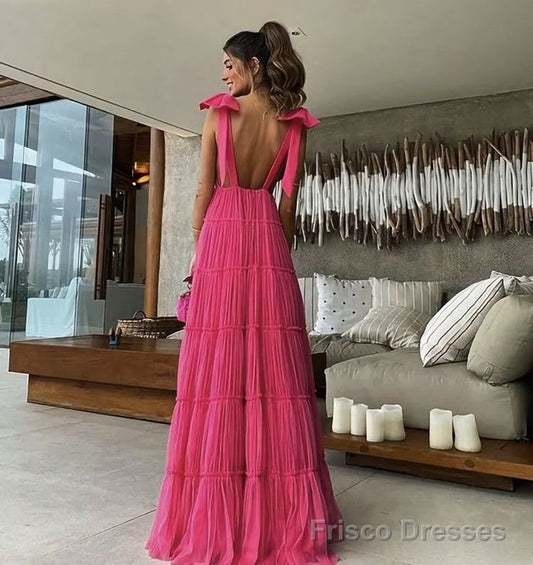 Pink Backless Prom Dress, Evening Dress - Picture Color / US12