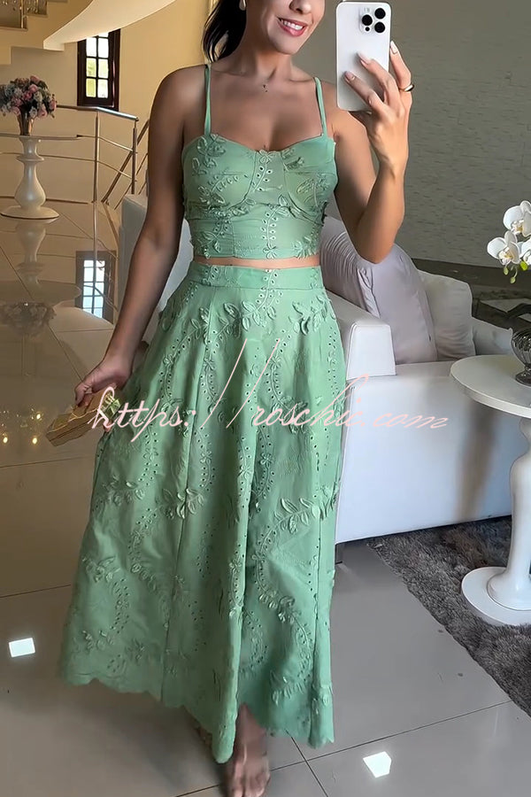 line Maxi Skirt Set Sophia Embroidered Smocked Maxi Dress