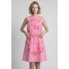 Iris Pink Floral Appliqué Mini Dress