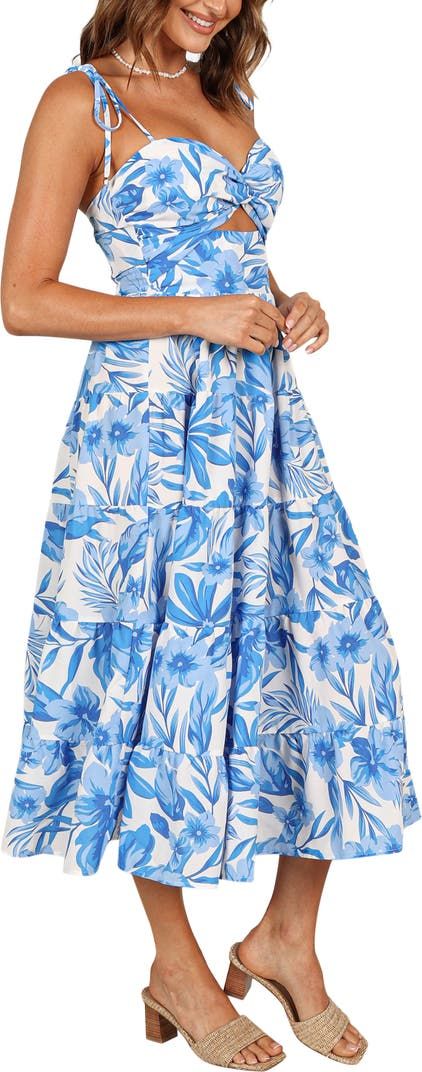 Margot Floral Tiered Midi Dress