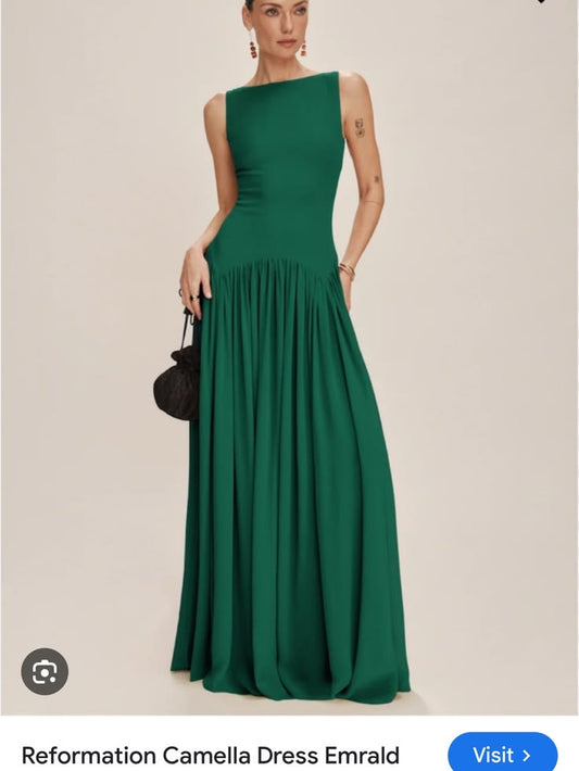 Camella Emerald Silk Dress