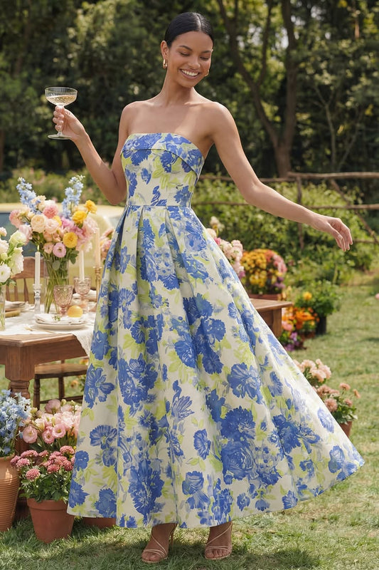 Daffodil Floral A-Line Maxi Dress