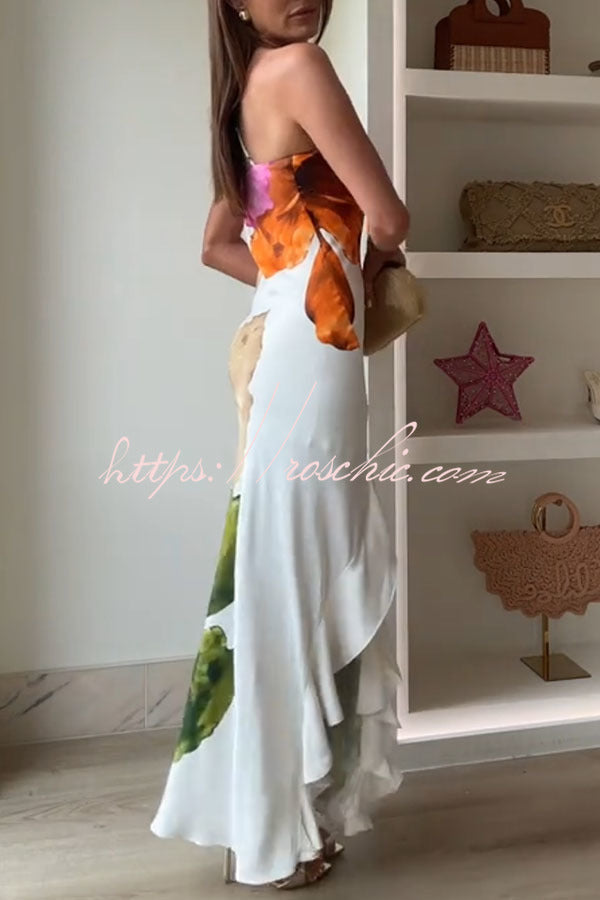 White Valentina Floral Maxi Slip Dress