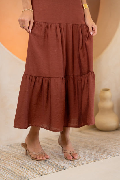 Tania Brick Midi Dress