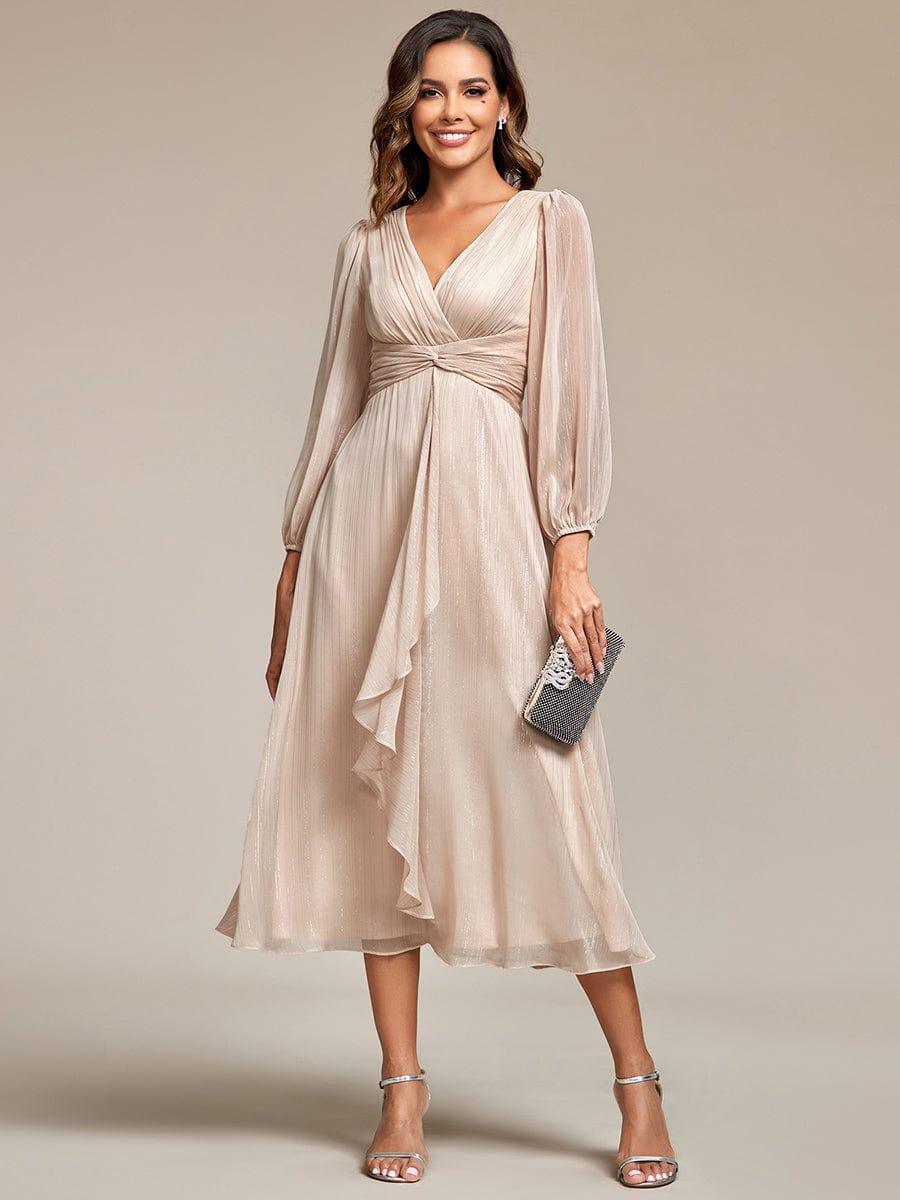 Champagne Ember Twist Knot Evening Dress