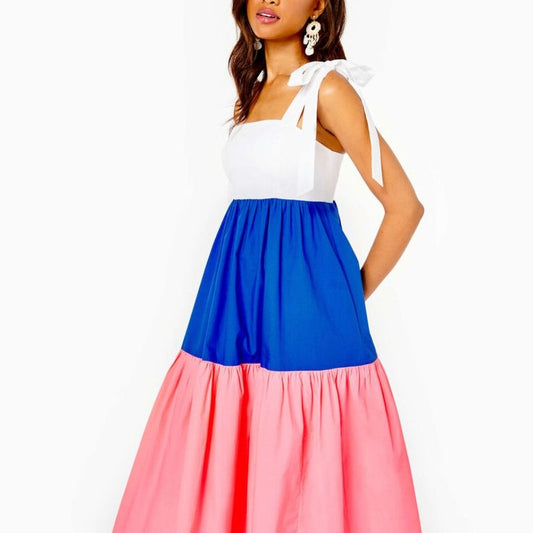 Lilly Pulitzer Dresses | Nwt Lilly Pulitzer Anlee Midi Dress Size 16. | Color: Blue/Pink | Size: 16