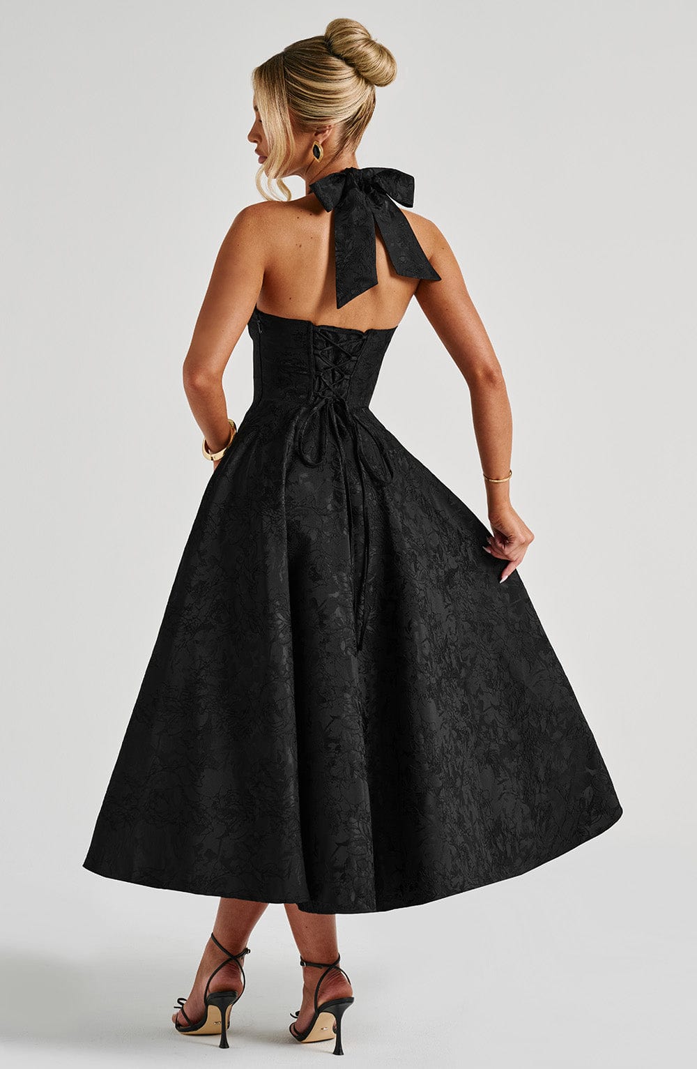 Black Effie Lemon Midi Dress