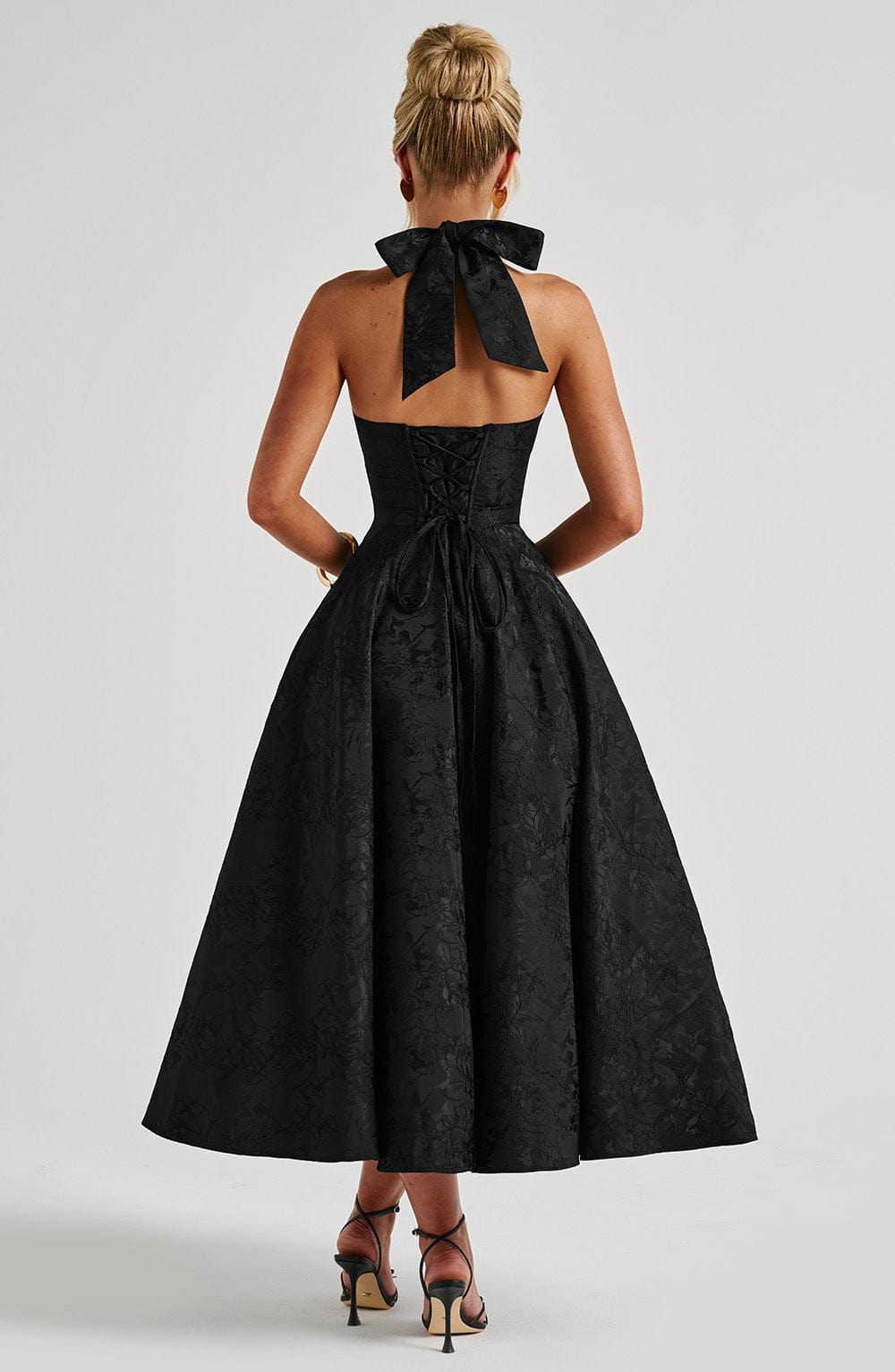 Black Effie Lemon Midi Dress