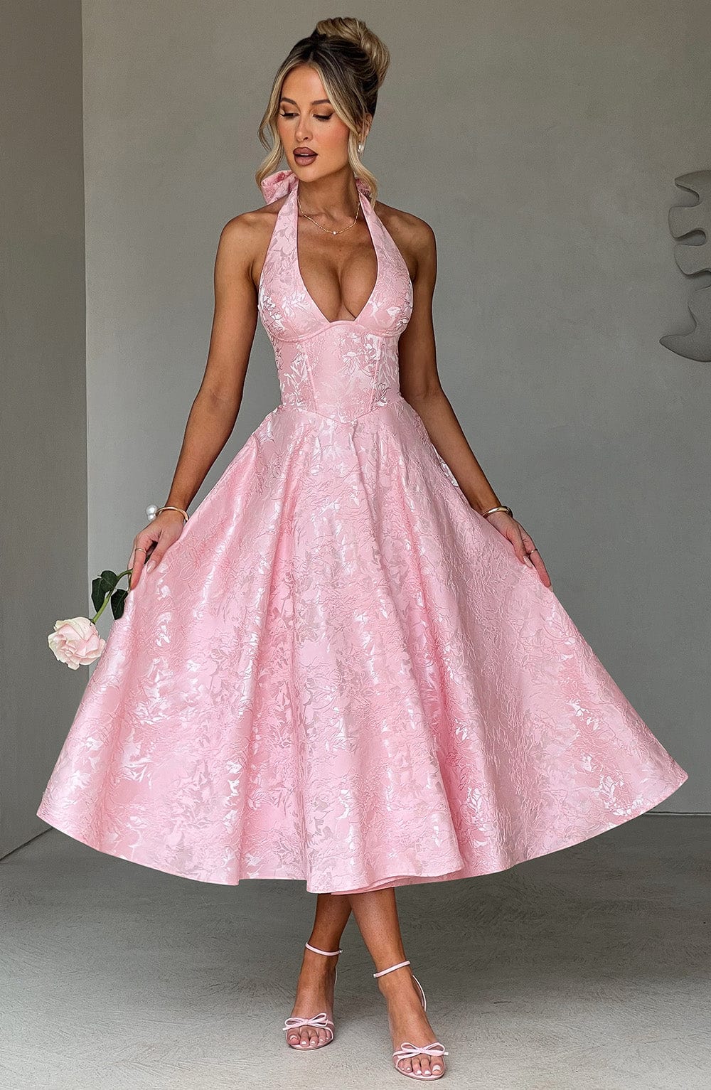 Blush Effie Lemon Midi Dress