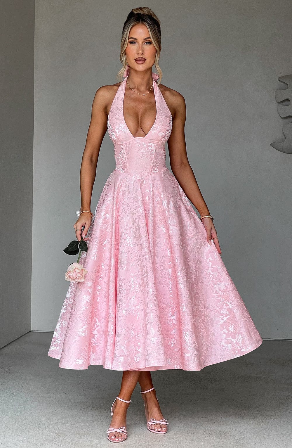 Blush Effie Lemon Midi Dress