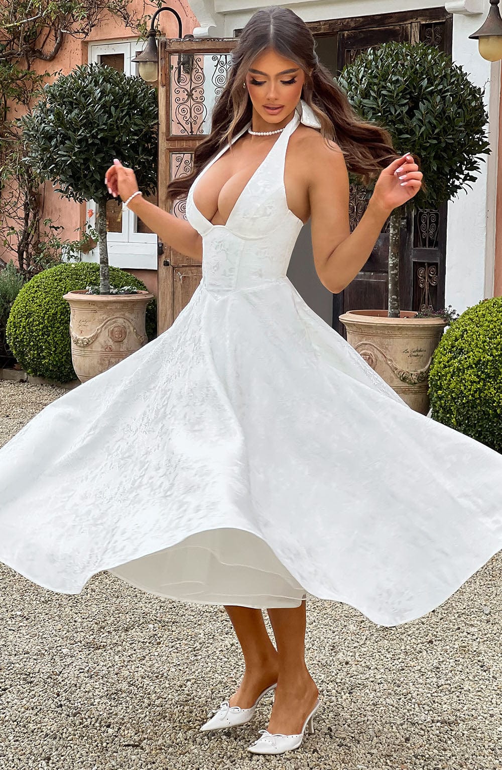 Ivory Effie Lemon Midi Dress