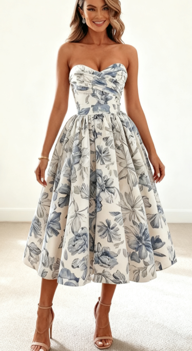 Picture Color Eleanor Floral Ball Gown