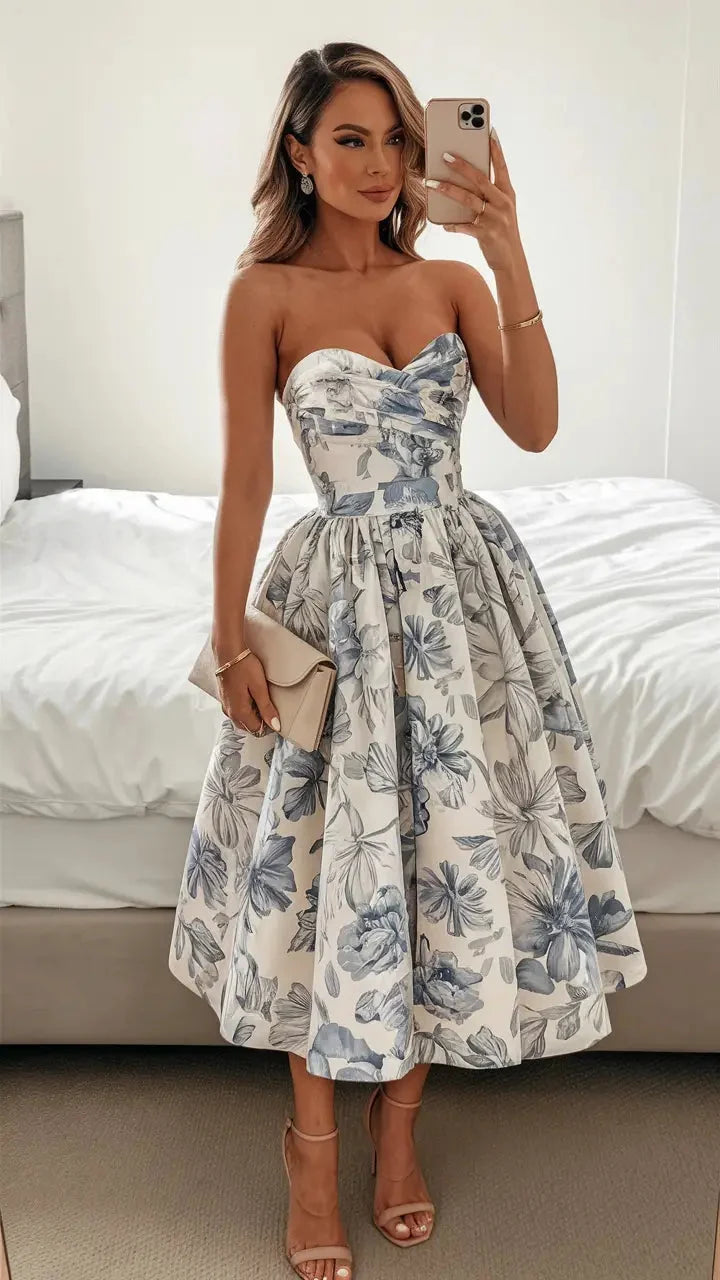 Picture Color Eleanor Floral Ball Gown