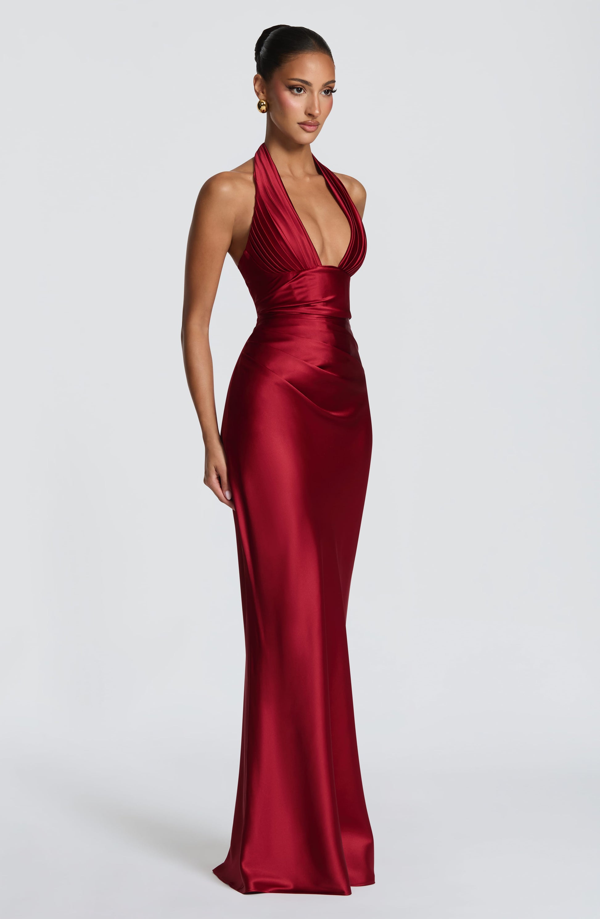 Deep Red Elowen Cherry Lacquer Maxi Dress