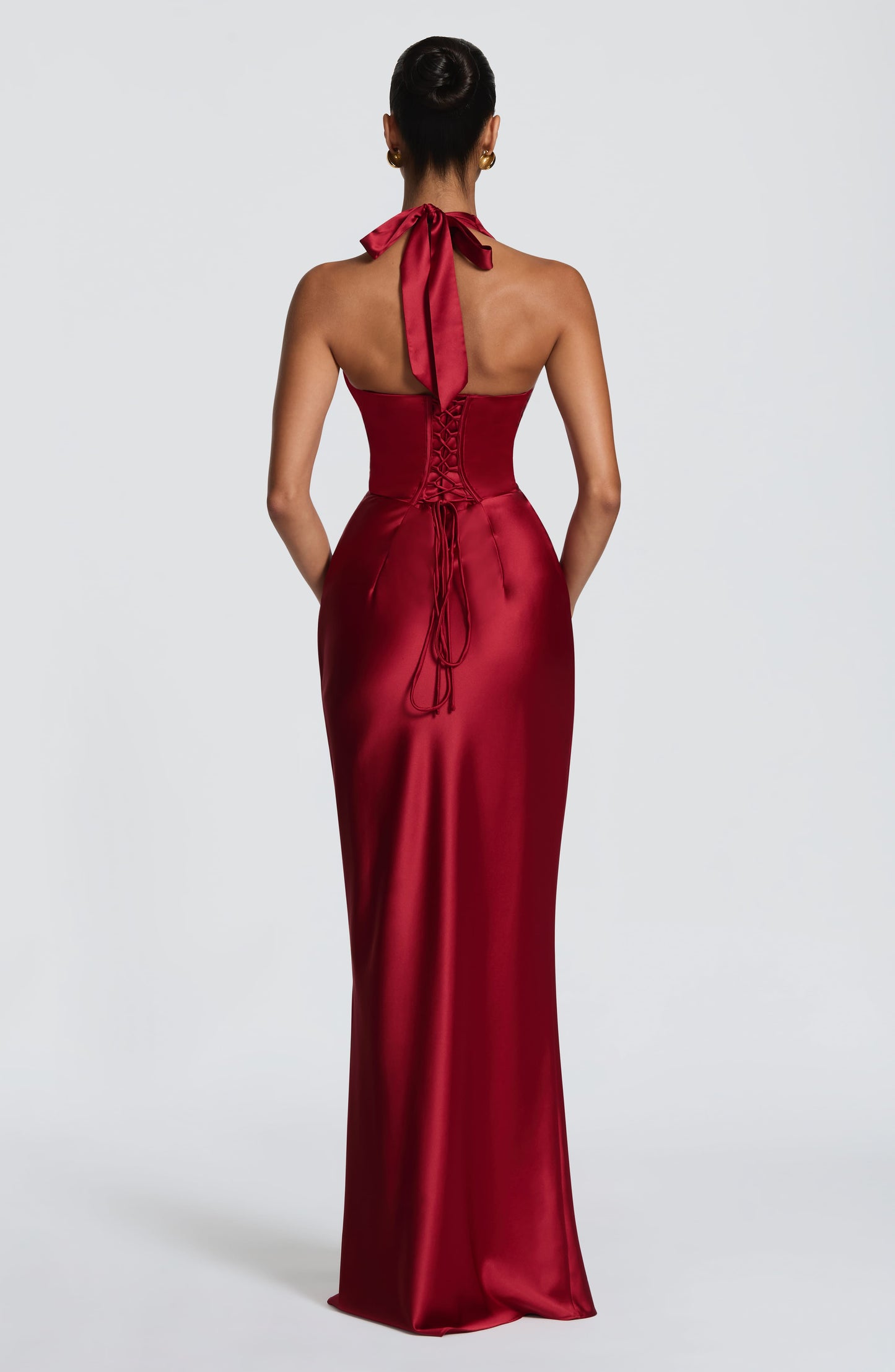 Deep Red Elowen Cherry Lacquer Maxi Dress