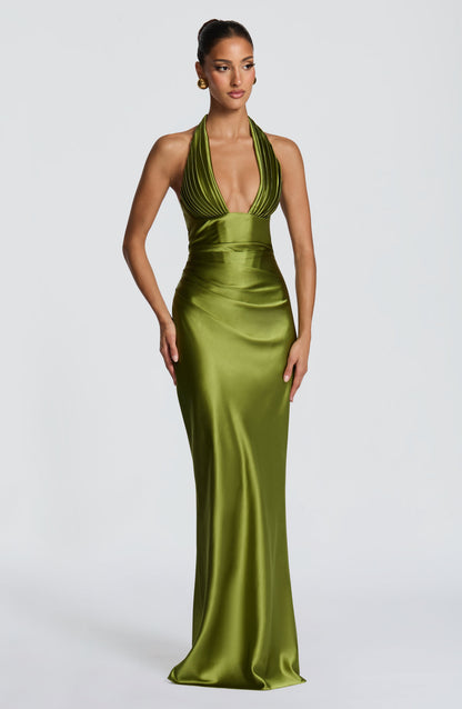 Olive Elowen Cherry Lacquer Maxi Dress
