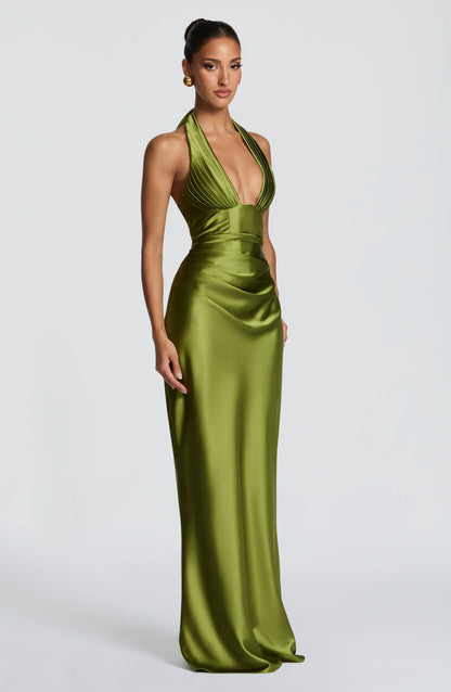 Olive Elowen Cherry Lacquer Maxi Dress