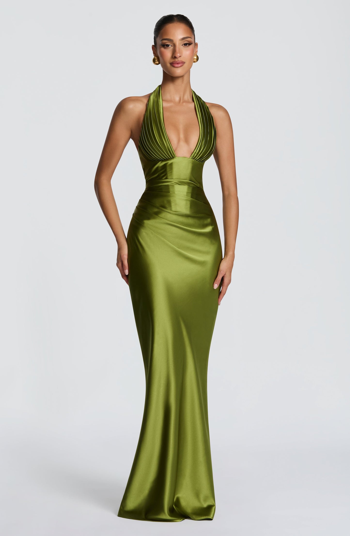 Olive Elowen Cherry Lacquer Maxi Dress