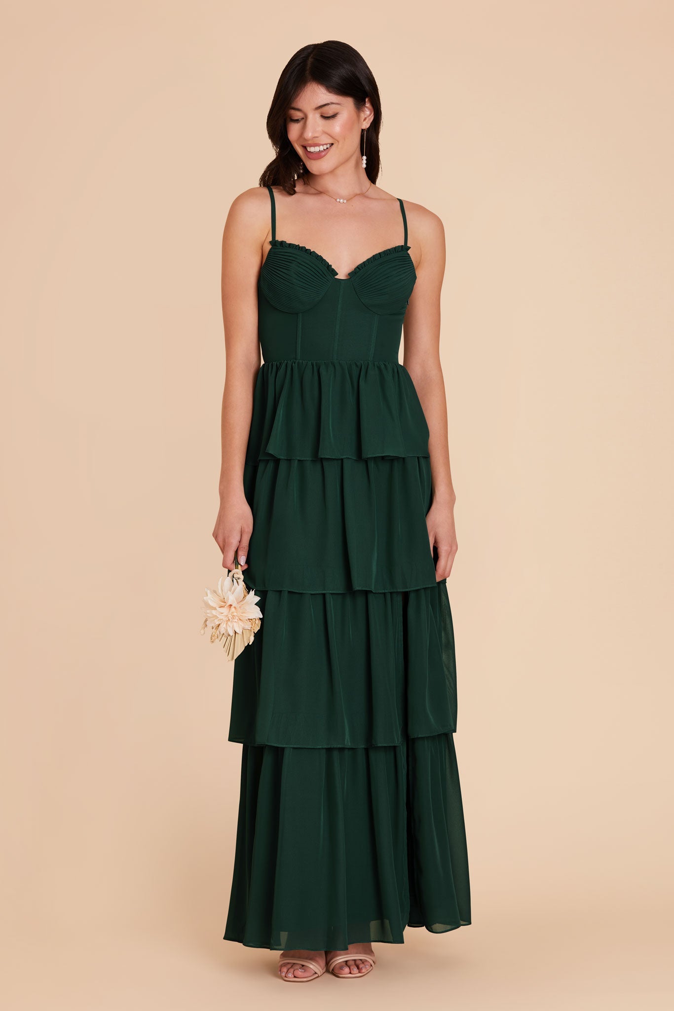 Emerald Lola Chiffon Midi Dress in Wild Rose