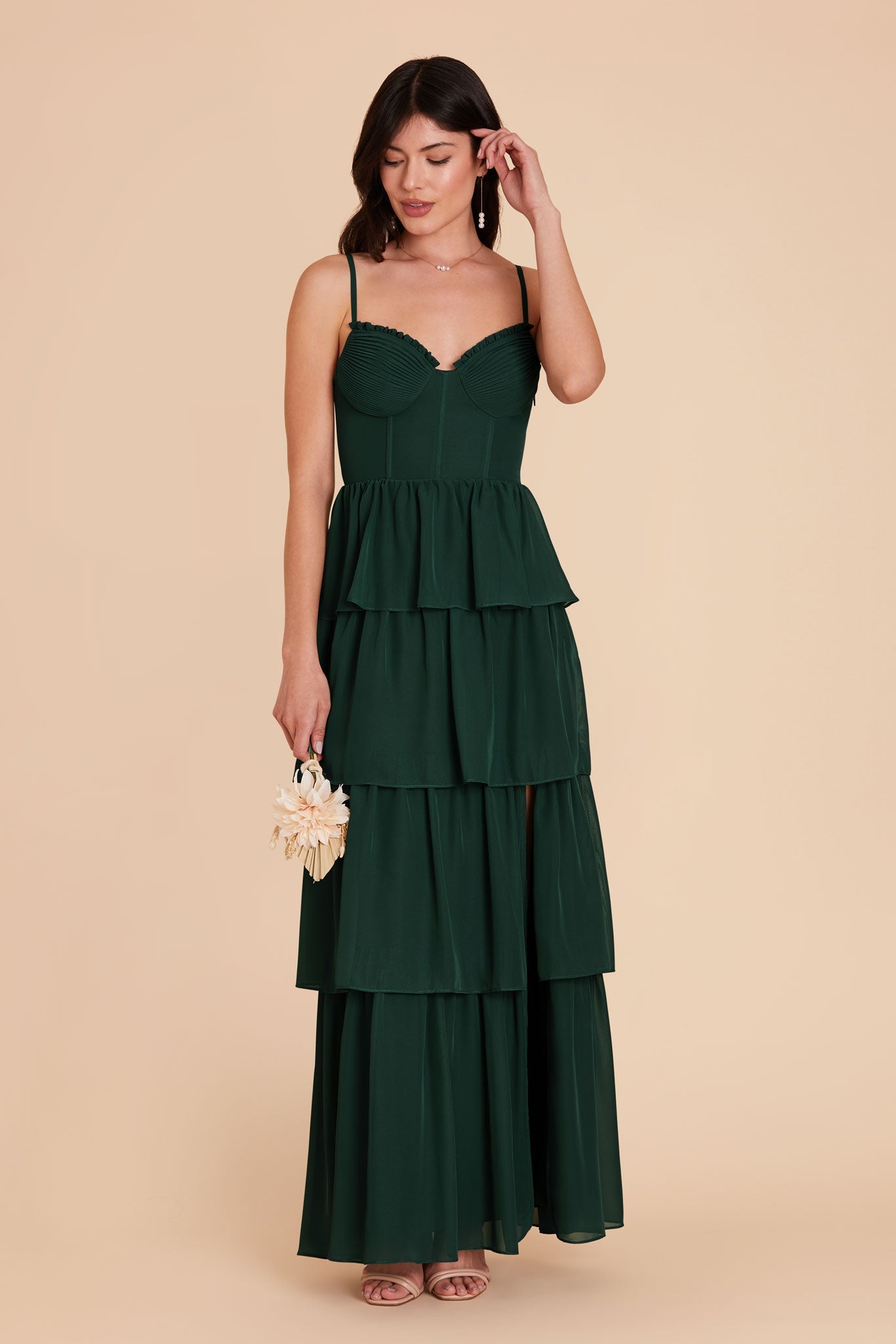 Emerald Lola Chiffon Midi Dress in Wild Rose