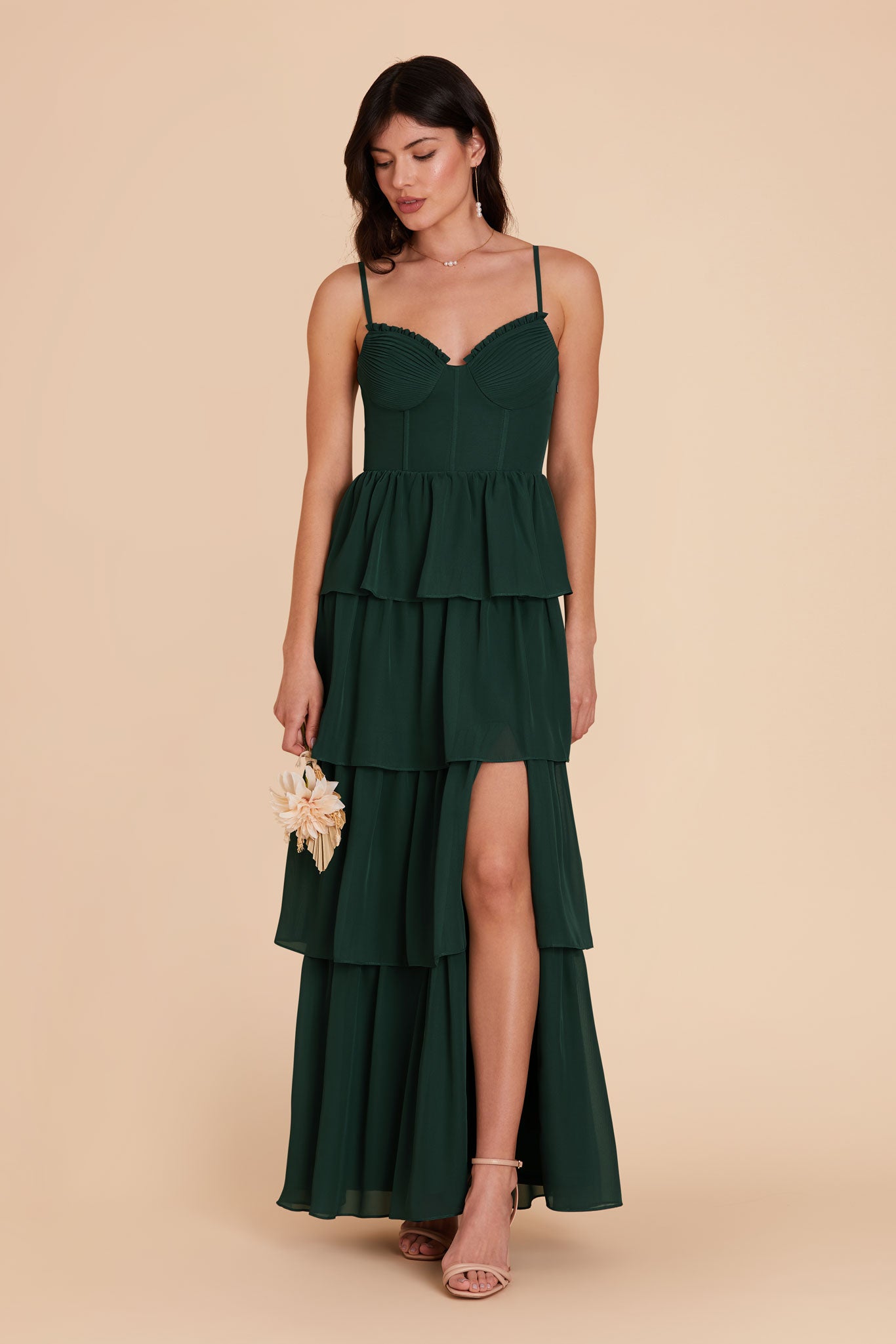 Emerald Lola Chiffon Midi Dress in Wild Rose