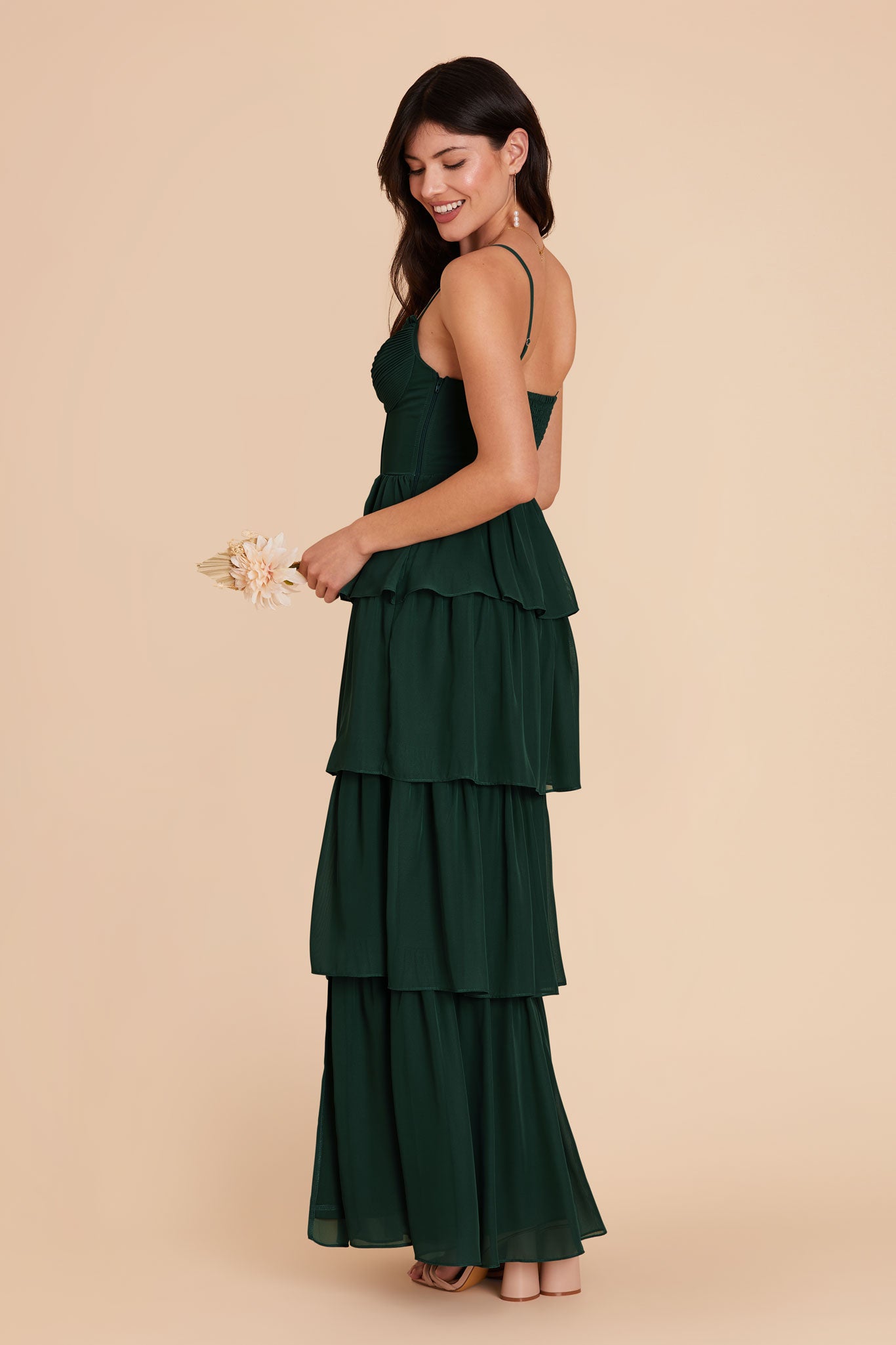 Emerald Lola Chiffon Midi Dress in Wild Rose