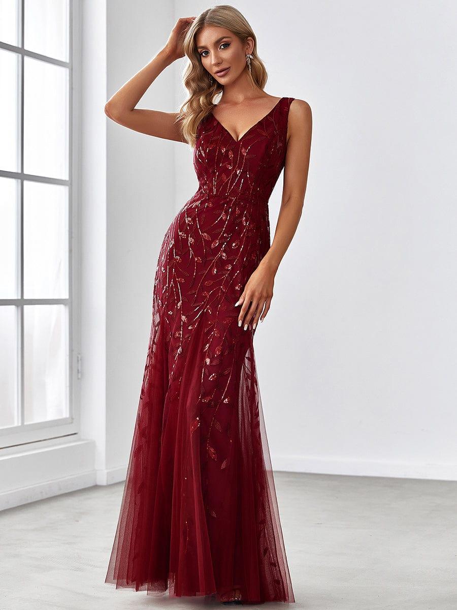 Lavender Oriel Sequin Fishtail Evening Dress