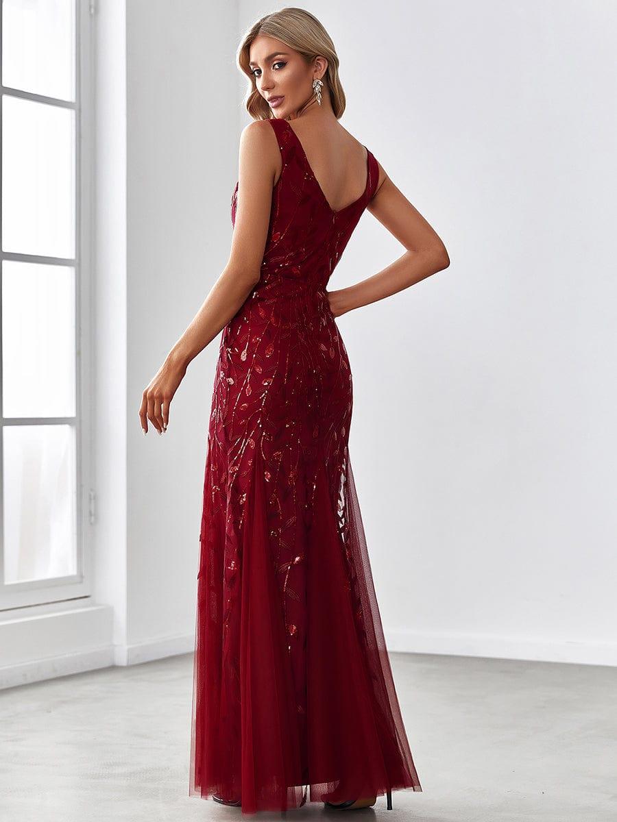 Black Oriel Sequin Fishtail Evening Dress