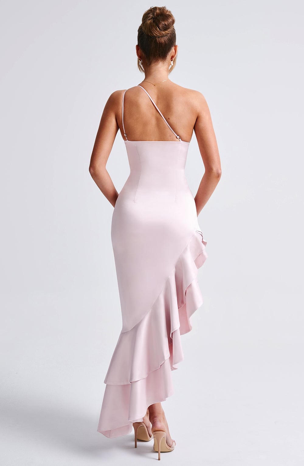 Blush Esmeraya Silk Maxi Dress in Blush